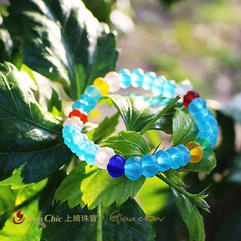 《上綺珠寶》Grace Chen-生命靈數淡藍3號-馬卡龍琉璃手鍊