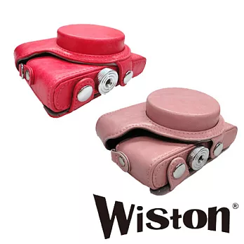 手工皮套 For SONY RX100/RX100 II(兩件式)桃紅