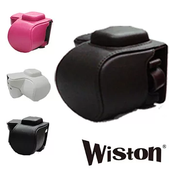 手工皮套 For SONY NEX-5T/5R 16-50自動變焦鏡(兩件式) 閃燈款黑