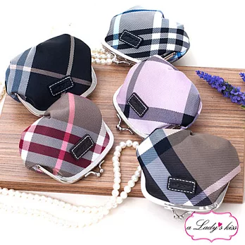 【a Lady ’s真皮】經典英倫格紋口金包(5色)咖金