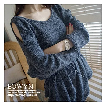 EOWYN。毛絨露肩連衣裙(現貨)單一色
