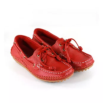 SNAIL蝸牛 經典傳統帆船鞋豆豆底系列(女生款)35紅色