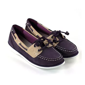 SNAIL蝸牛 輕鬆派淺口牛皮小垂墜帆船鞋(女生款)35紫色