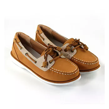 SNAIL蝸牛 輕鬆派淺口牛皮小垂墜帆船鞋(女生款)35黃色