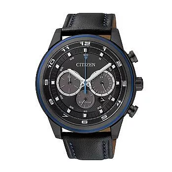 CITIZEN 黑眼豆豆獨特魅力時尚皮帶腕錶(黑)-CA4036-03E