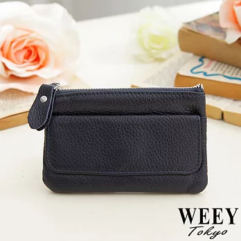 WEEY 簡約典雅軟質真皮零錢包 鑰匙包 (海洋藍) GM0075
