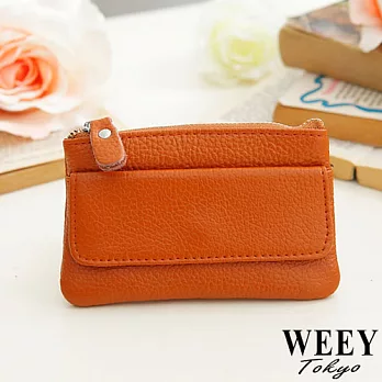 WEEY 簡約典雅軟質真皮零錢包 鑰匙包 (土黃) GM0075