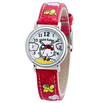 Hello Kitty 玩耍日記俏麗腕錶-紅