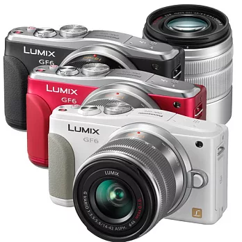 Panasonic GF6 附 14-42mm+45-150mm 雙鏡組(中文平輸) - 加送相機清潔組+硬式保護貼紅色