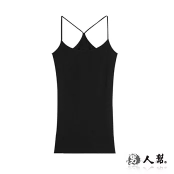 【男人幫】W0126*早春熱銷【純色Y字細肩帶】黑色 F號