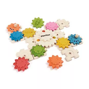《PLAN TOYS》學齡前積木- PLANWOOD齒輪豪華組