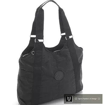 【US.style】防潑水皺皺布 真皮提把 三格層 直筒方包(休閒黑)