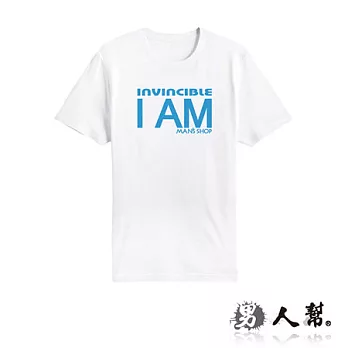 【男人幫Man’s Shop】T0602*純棉【極簡個性字母 I AM 短袖T恤】白色 S號