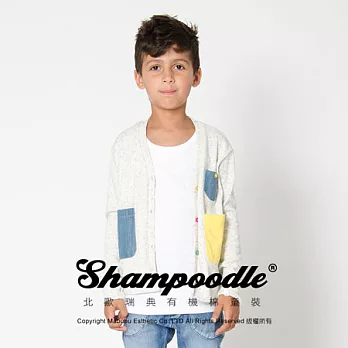 瑞典有機棉童裝ShampoodleV領開襟彈性外套80米白
