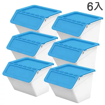 【nicegoods 好東西】MHB-2331 小蜜蜂可疊式收納箱(16L) 6入粉藍6入