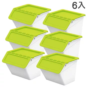 【nicegoods 好東西】MHB-2331 小蜜蜂可疊式收納箱(16L) 6入粉綠6入