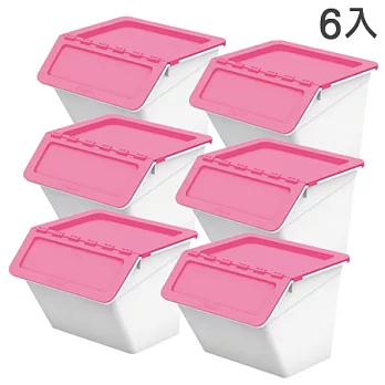 【nicegoods 好東西】MHB-2331 小蜜蜂可疊式收納箱(16L) 6入粉紅6入