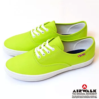 【美國 AIRWALK】繽紛馬卡龍純棉帆布鞋-女5.5青蘋綠