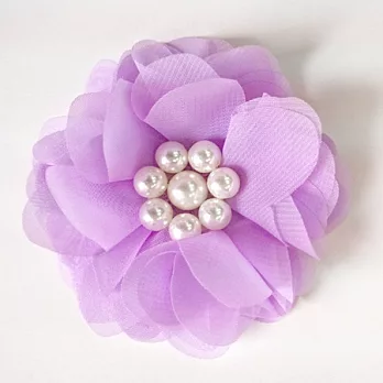 Cutie Bella Pearl Chiffon Flower 髮夾-Lilac