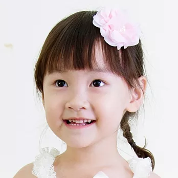 Cutie Bella Pearl Chiffon Flower 髮夾-Pinky