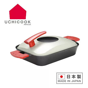 《UCHICOOK》新水蒸氣式 健康燒烤蒸煮鍋紅色