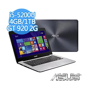 ASUS X302LJ-0041A5200U 13.3吋 i5-5200U NV920 2G 智慧玩美筆電《經典黑》(買就送好禮!)