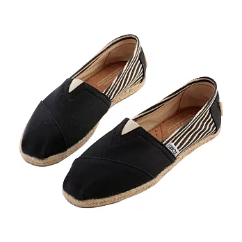 TOMS University Women’s Classics 條紋帆布草編鞋 女款5黑色條紋