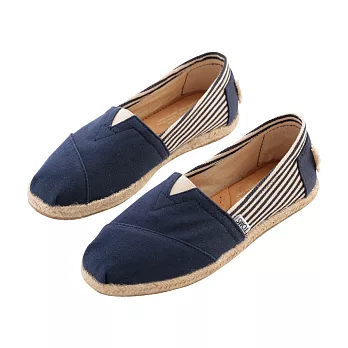 TOMS University Women’s Classics 條紋帆布草編鞋 女款8.5深藍條紋