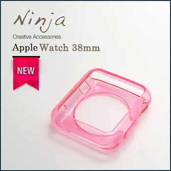 【東京御用Ninja】Apple Watch 38mm晶透款TPU清水保護套（透粉）