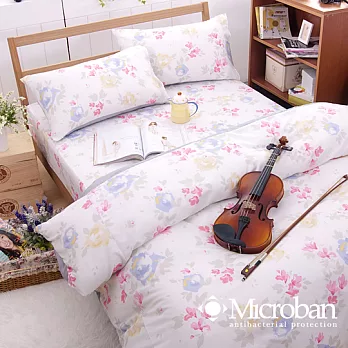 【Microban-清雅紛舞】台灣製單人三件式抗菌被套床包組