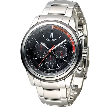 星辰 CITIZEN Eco-Drive 征服極速計時腕錶 CA4034-50F 黑x紅