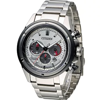 星辰 CITIZEN Eco-Drive 超級鈦紳士計時腕錶 CA4241-55A 銀x黑