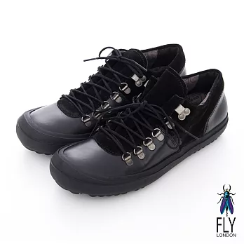 Fly London(男)★都市旅人 雙拼真皮舒適休閒鞋 - 個性黑41個性黑