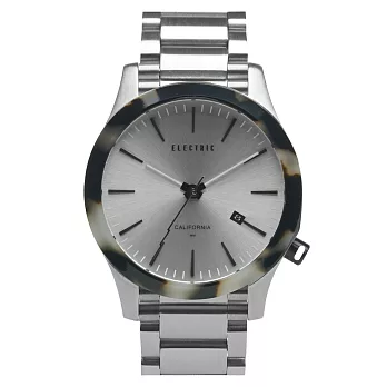 【ELECTRIC】FW03系列優雅精品時尚腕錶 (白玳瑁/銀鋼帶 EVEW0080010047)