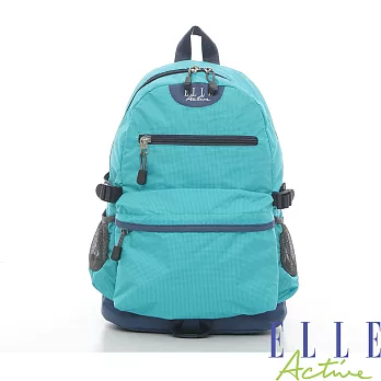ELLE- ACTIVE-城市遊蹤-格紋系列-後背包(中)-淺藍色