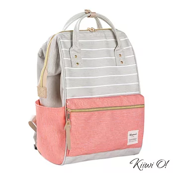 Kiiwi O! 大開口系列後背包 ROXANNE mix灰粉