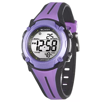 JAGA 捷卡全新俏麗時髦多功能電子錶M1112-紫黑