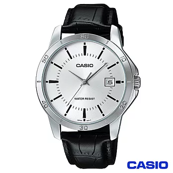 CASIO卡西歐 男仕成熟時尚皮帶腕錶-白 MTP-V004L-7A