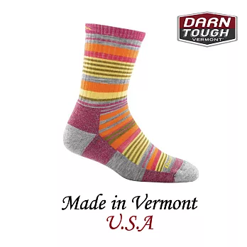 【美國DARN TOUGH】Sierra Stripe Micro Crew Light Cushion健行系列3/4襪(2入)M淺灰色