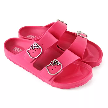 HELLO KITTY 凱蒂貓釦飾輕量防水拖鞋36桃紅色