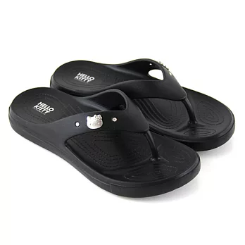 HELLO KITTY 凱蒂貓輕量防水夾腳拖鞋36黑色