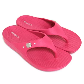 HELLO KITTY 蝴蝶結金屬輕量防水夾腳拖鞋7桃紅色