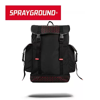 【SPRAYGROUND】RECON 系列 Origami Rubber 黑紅摺紙橡膠掀蓋抽繩筆電後背包