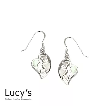 Lucy’s 925純銀甜美愛心貝殼光垂墜耳環