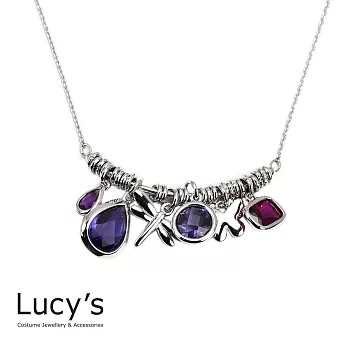 Lucy’s Soiree思瓦晚宴系列 璀璨鋯石蝴蝶蜻蜓項鍊時尚銀