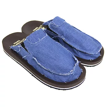 【Pretty】無印丹寧帆布女款拖鞋36藍色