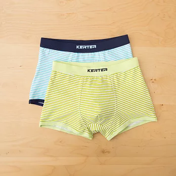 小學生來了-男童時尚四角內褲(2入) 條紋-藍/綠-130