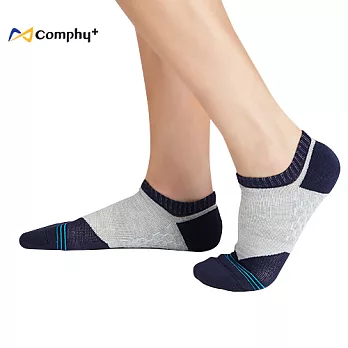 【Comphy +】花紗船形運動襪 2 雙組 L 號(淺灰)- 除臭 抑菌 吸濕排汗更舒服