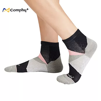 【Comphy +】幾何運動短襪 2 雙組 M 號(灰)- 除臭 抑菌 吸濕排汗更舒服