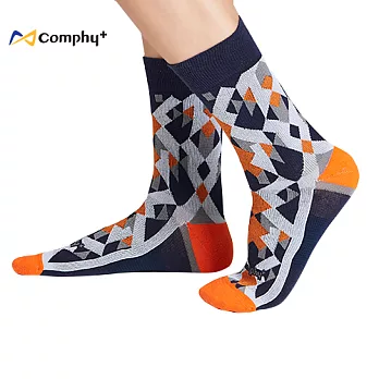 【Comphy +】幾何撞色休閒四分襪 2 雙組(深藍)- 除臭 抑菌 吸濕排汗更舒服